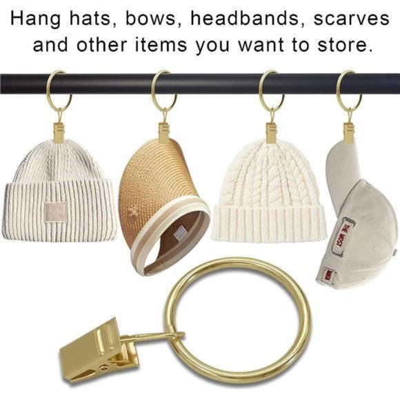 40 Pack Curtain Rings with Clips, Drapery Clips Rings, Hangers Drapes 1.26 Inch - Picture 6 of 6